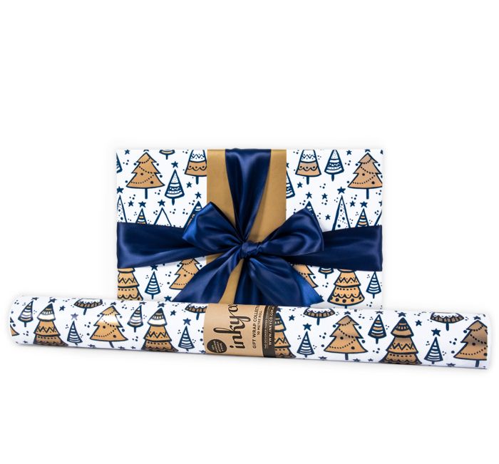 Inky Co - Christmas Gloss Roll Wrap - Kerstbloom Navy Gold