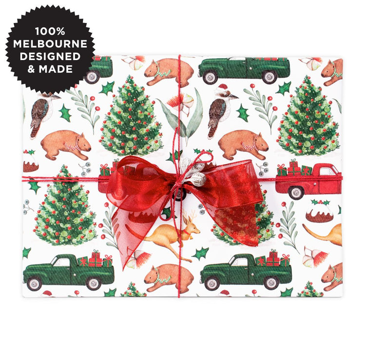 Inky Co - Christmas Matte Roll Wrap - Aussie Xmas