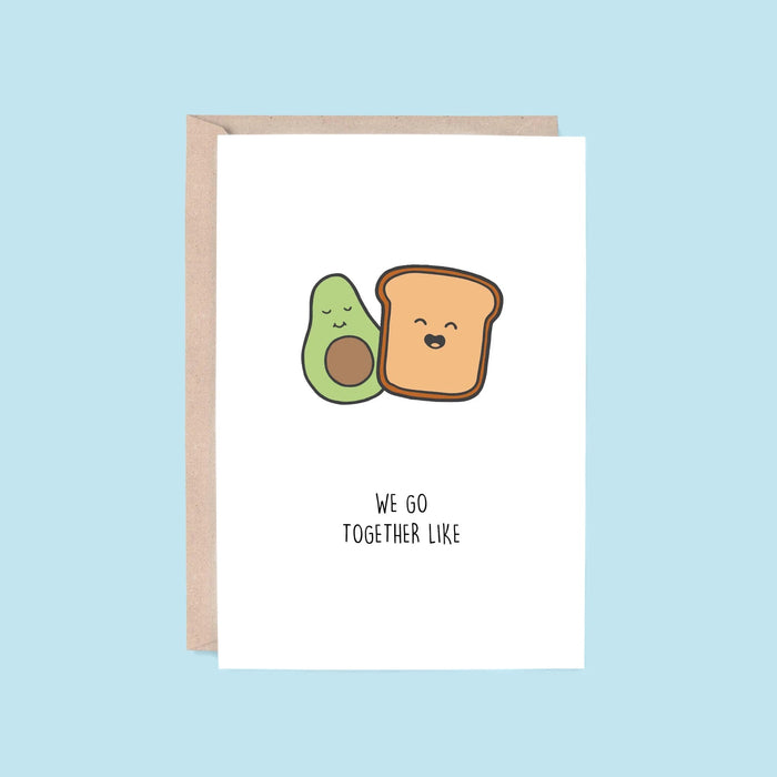Hey Hunny - Funny Punny Thank You Card - We Go Together (Avocado)