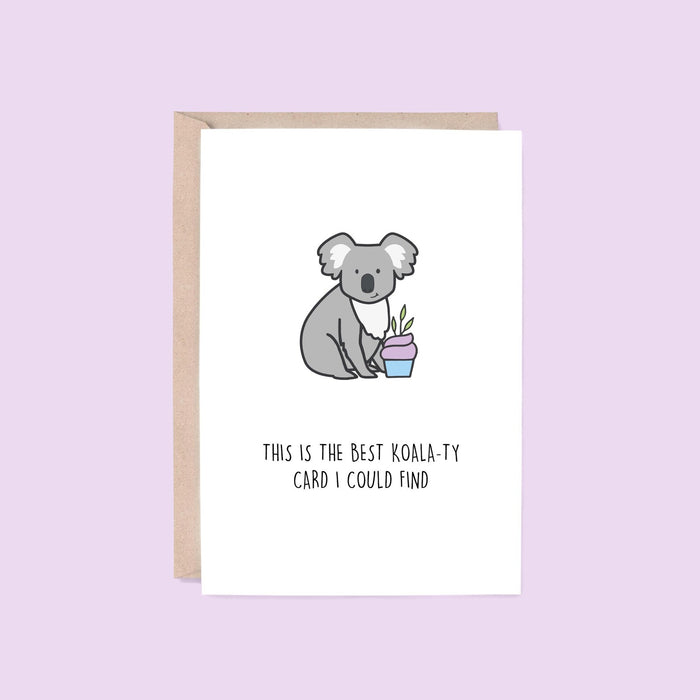 “Hey Hunny - Funny Punny Birthday Card - Best Koala-ty