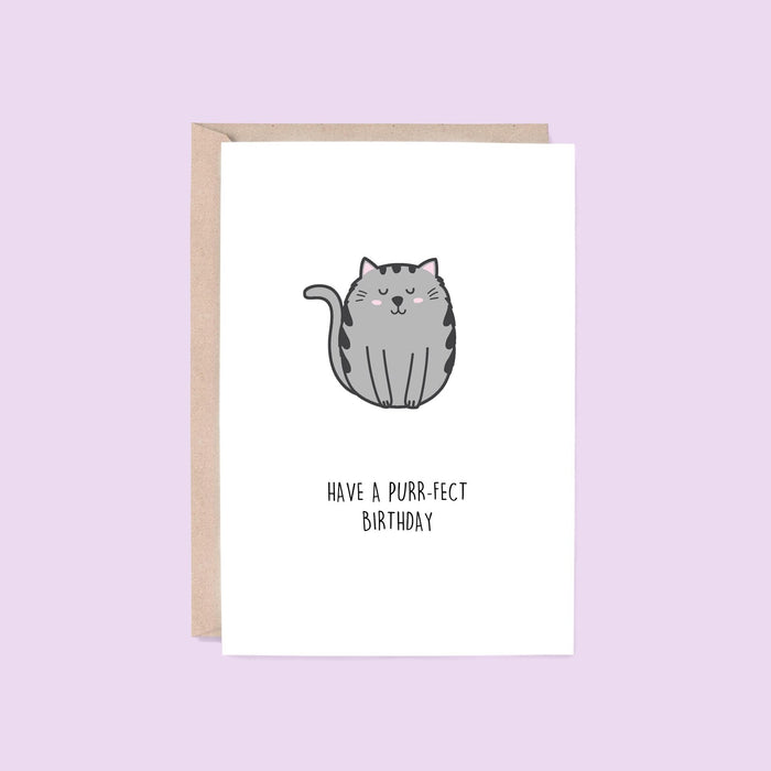 Hey Hunny - Funny Punny Birthday Card - Purr-Fect