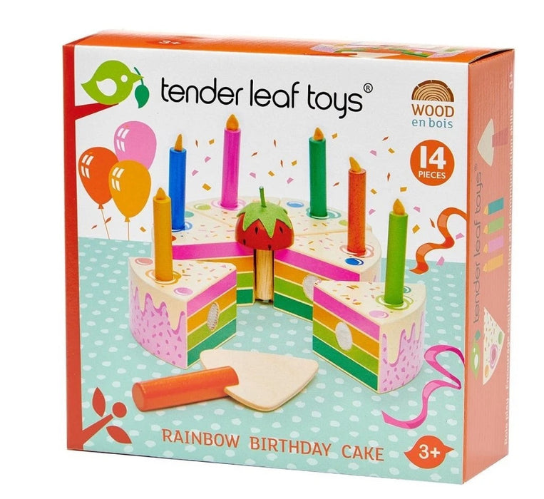 Tender Leaf - Wooden Rainbow Birthday Cake