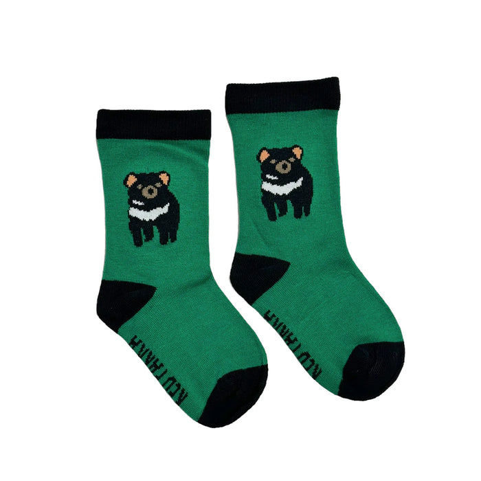 Red Parka - Baby Socks - Green Devil