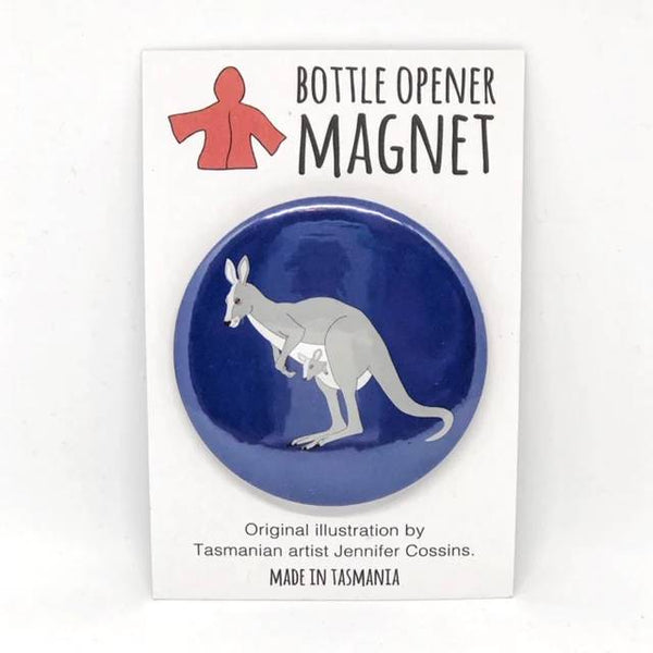 Red Parka - Bottle Opener Magnet - Kangaroo