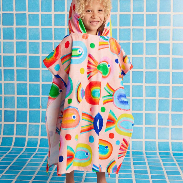Halcyon Nights - Kids' Hooded Towel / Swim Poncho - Fancy Fins