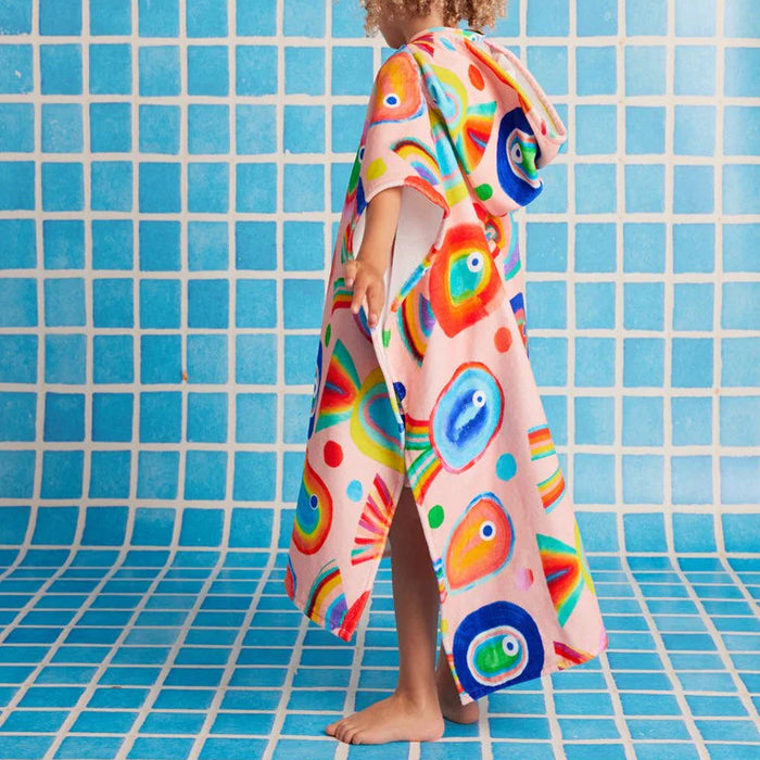 Halcyon Nights - Kids' Hooded Towel / Swim Poncho - Fancy Fins