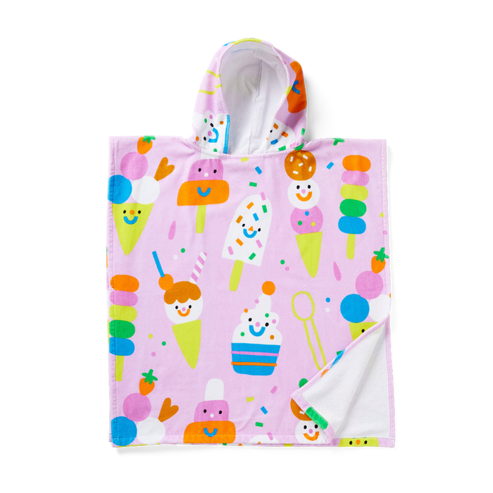 Halcyon Nights - Kids' Hooded Towel / Swim Poncho - Sundae Funday