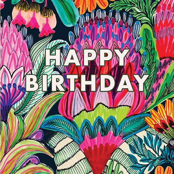 Aero Images - A4 Card - Kirsten Katz - Happy Birthday Urn Flowers