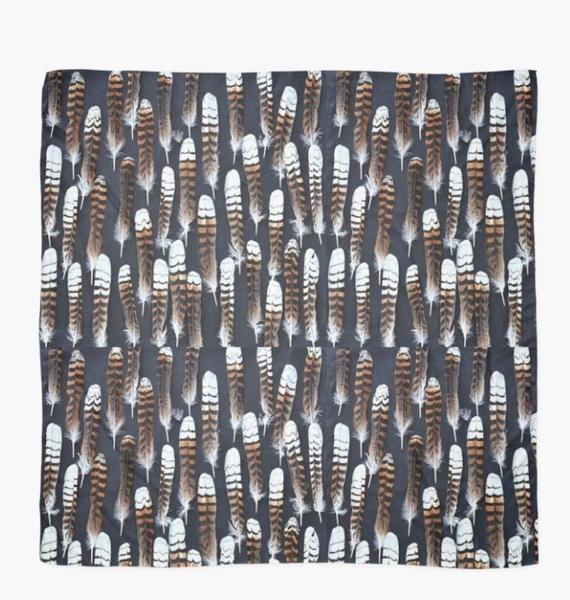 The Spotted Quoll Studio - Square Scarf - Kookaburra Feathers