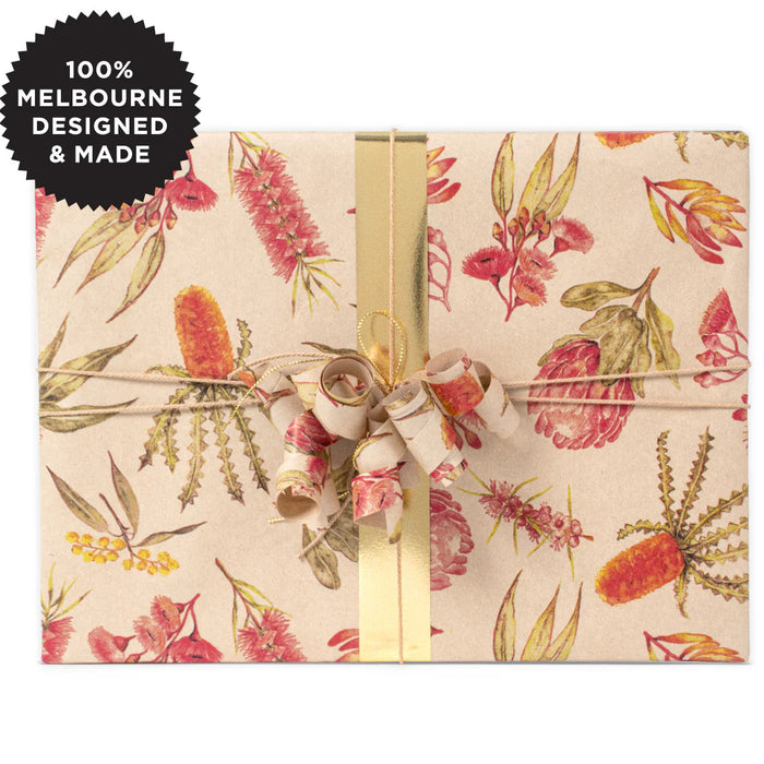 Inky Co - Kraft Roll Wrap - Flora Australis