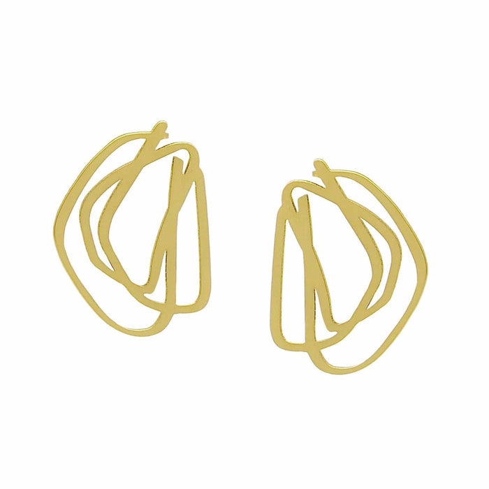 inSync Design - Loop Stud Earrings - Gold Plated