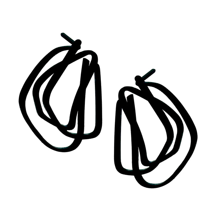 inSync Design - Loop Stud Earrings - BlackPlate