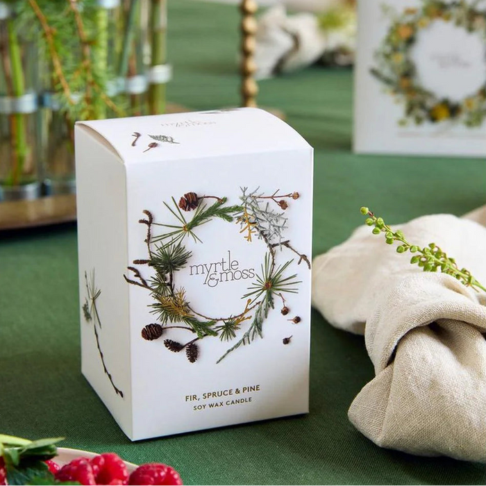 Myrtle & Moss - Christmas Candle - Fir,  Spruce & Pine