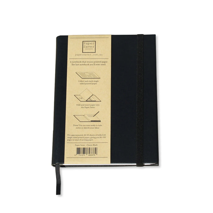 Paper Saver - Refillable Notebook - Leatherette - Black