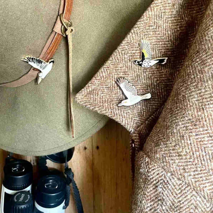 Bridget Farmer - Enamelled Lapel Pin - Kookaburra in Flight