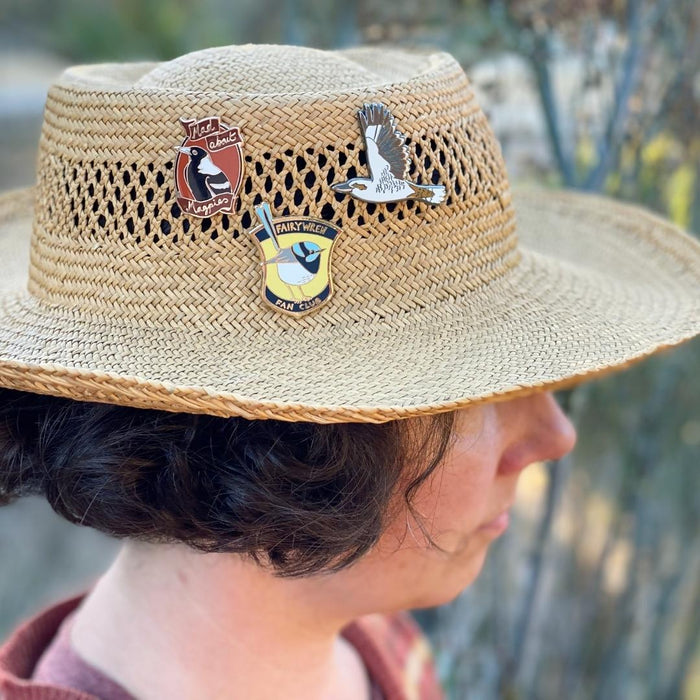 Bridget Farmer - Enamelled Lapel Pin - Kookaburra in Flight