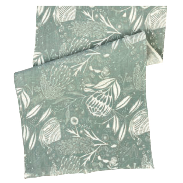 Print Ink Studio - Linen Table Runner - Natives - Eucalyptus