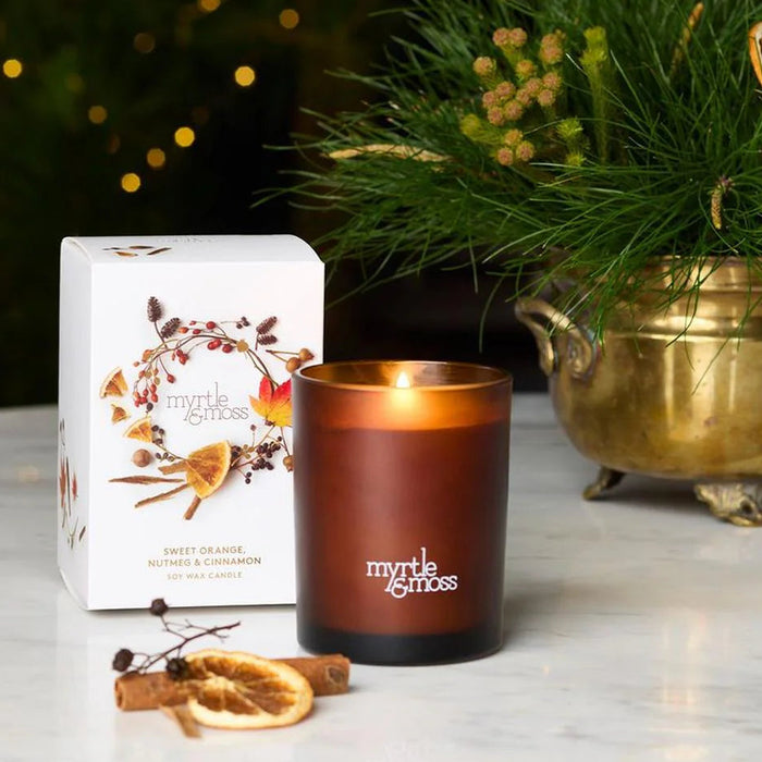 Myrtle & Moss - Christmas Candle - Sweet Orange, Nutmeg & Cinnamon