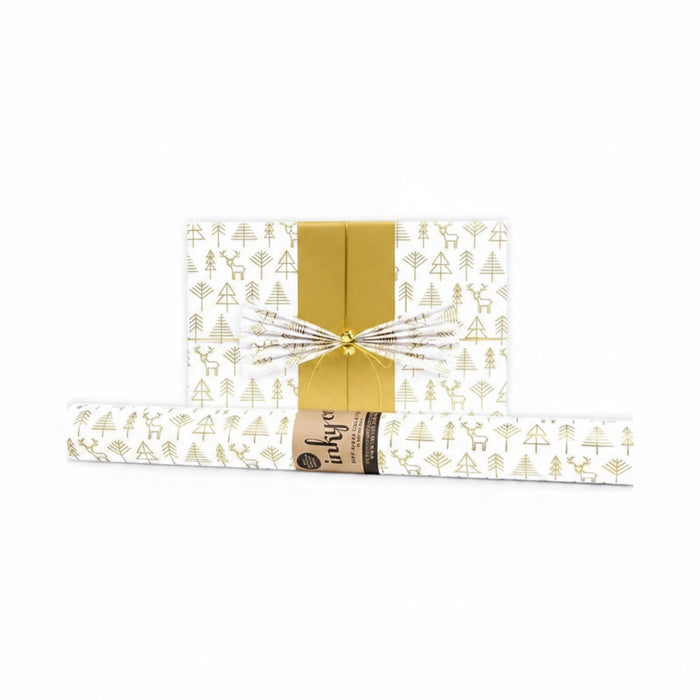 Christmas Gloss Roll Wrap - Geo Forest