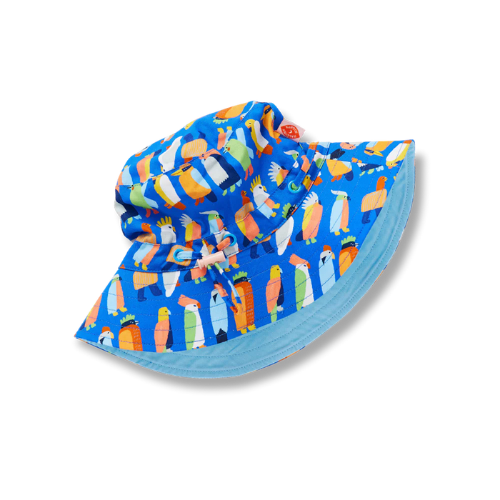 Halcyon Nights - Baby Sun Hat - Flamin' Galahs Blue