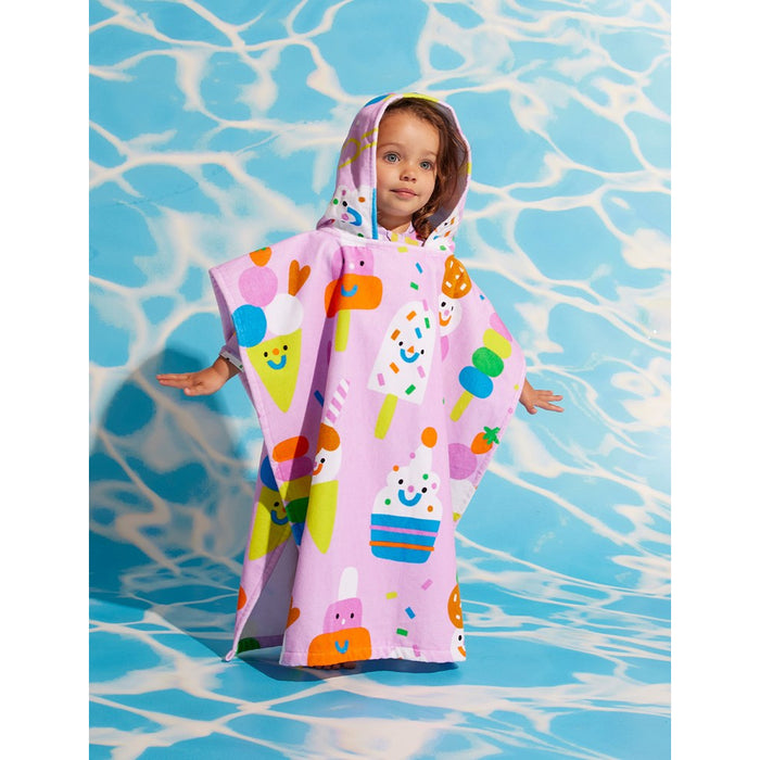 Halcyon Nights - Kids' Hooded Towel / Swim Poncho - Sundae Funday