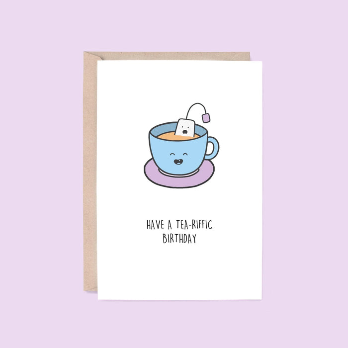 Hey Hunny - Funny Punny Birthday Card - Have a Tea-riffic Birthday