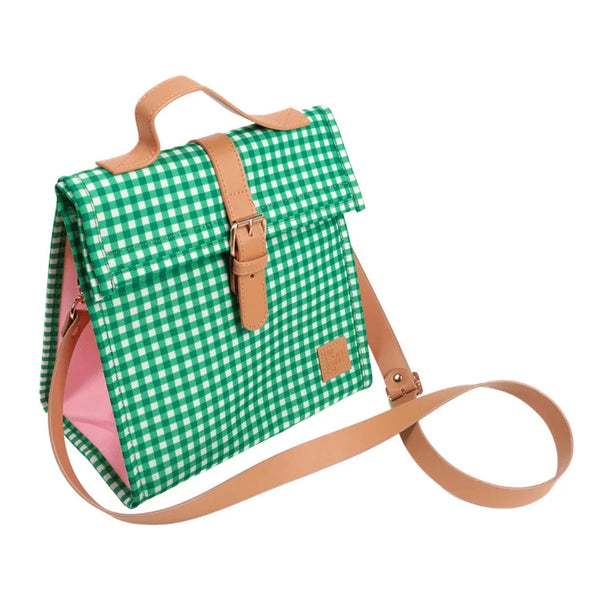 The Somewhere Co - Lunch Satchel - Green Gingham