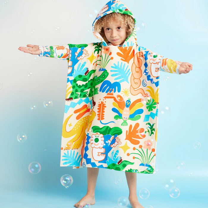 Halcyon Nights - Kids' Hooded Towel / Swim Poncho - Tropicool