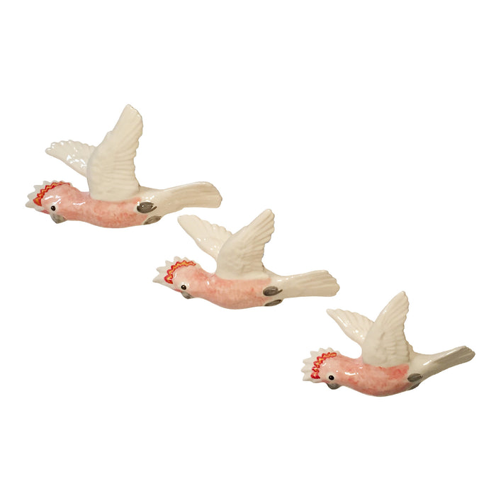 Studio Australia - Wall Birds - Set of 3 - Pink Cockatoos