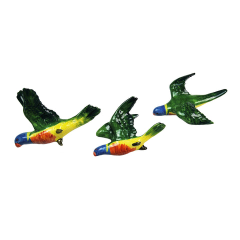 Studio Australia - Wall Birds - Set of 3 - Rainbow Lorikeets