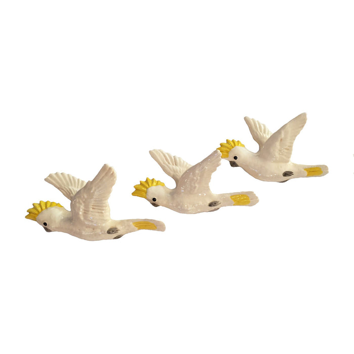 Studio Australia - Wall Birds - Set of 3 - Sulphur Crested Cockatoos