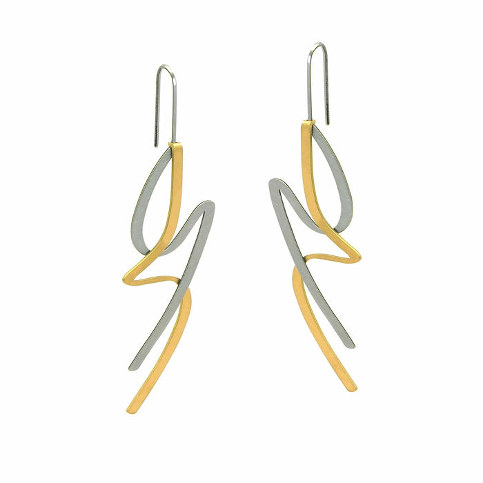 inSync Design -  Lithe Earrings - Gold & Stainless Steel