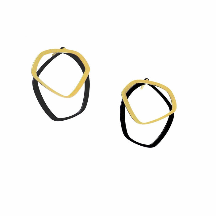 inSync Design - Small Stud Earrings - Gold & Black