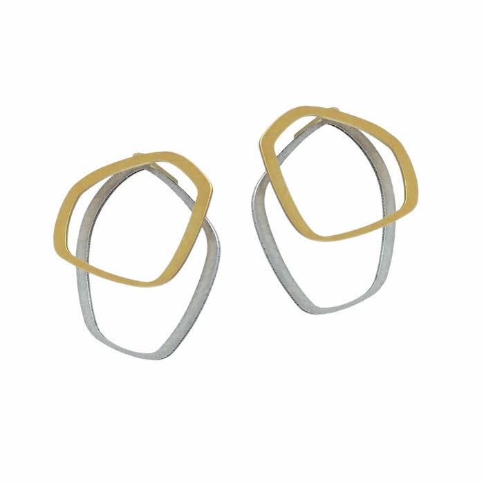 inSync Design - Small Stud Earrings - Gold & Stainless Steel