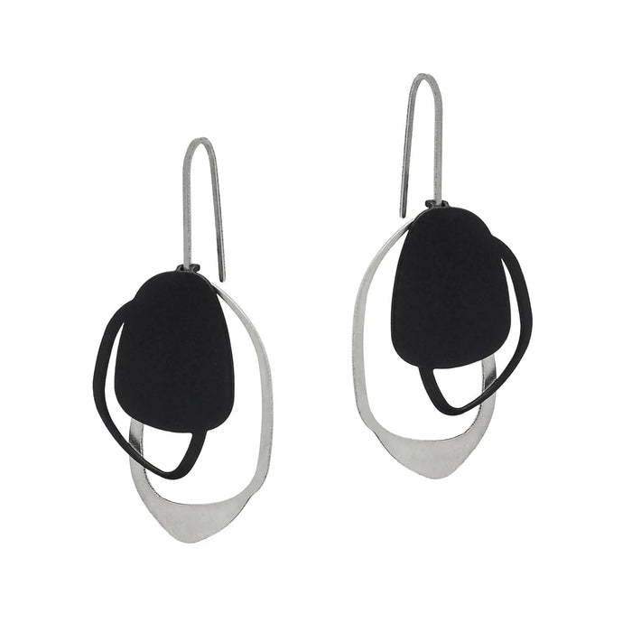 inSync Design - Stone Earrings - Black & Stainless Steel