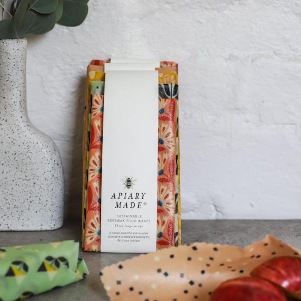 Apiary Made - Set of 3 Beeswax Wraps - Large