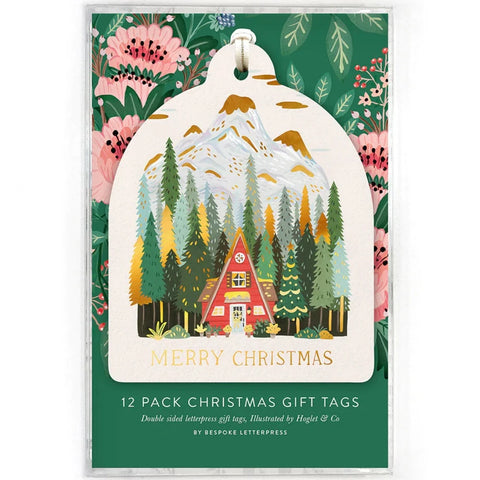 Bespoke Letterpress - Christmas Gift Tags - Pack of 12 - Christmas Houses