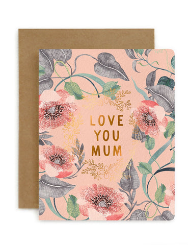 Bespoke Letterpress - Mothers Day Card - Love You Mum