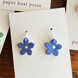 Paper Boat Press - Ceramic Flower Hanging Earrings