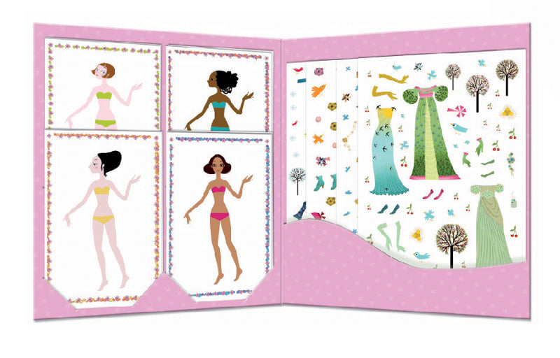 Djeco - Dresses Through the Seasons - Stickers & Paper Dolls Set