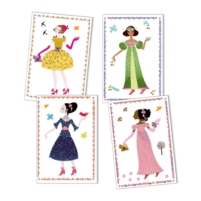 Djeco - Dresses Through the Seasons - Stickers & Paper Dolls Set