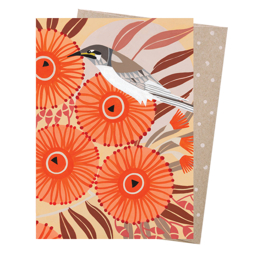 Helen Ansell - Greeting Card - Yellow Faced Honeyeater