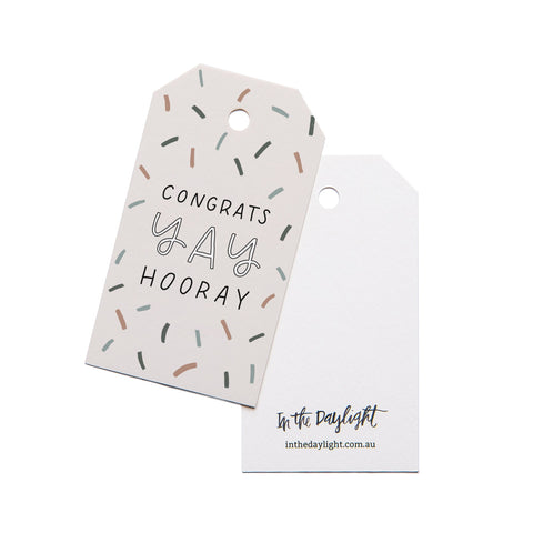 In The Daylight - Gift Tag - Yay Congrats Confetti