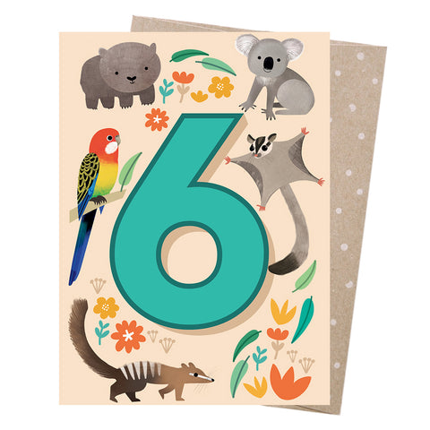 Sarah Allen - Children's Birthday Card - Age 6 - Wild Wonders