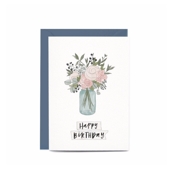 In The Daylight - Greeting Card - Jar of Flowers