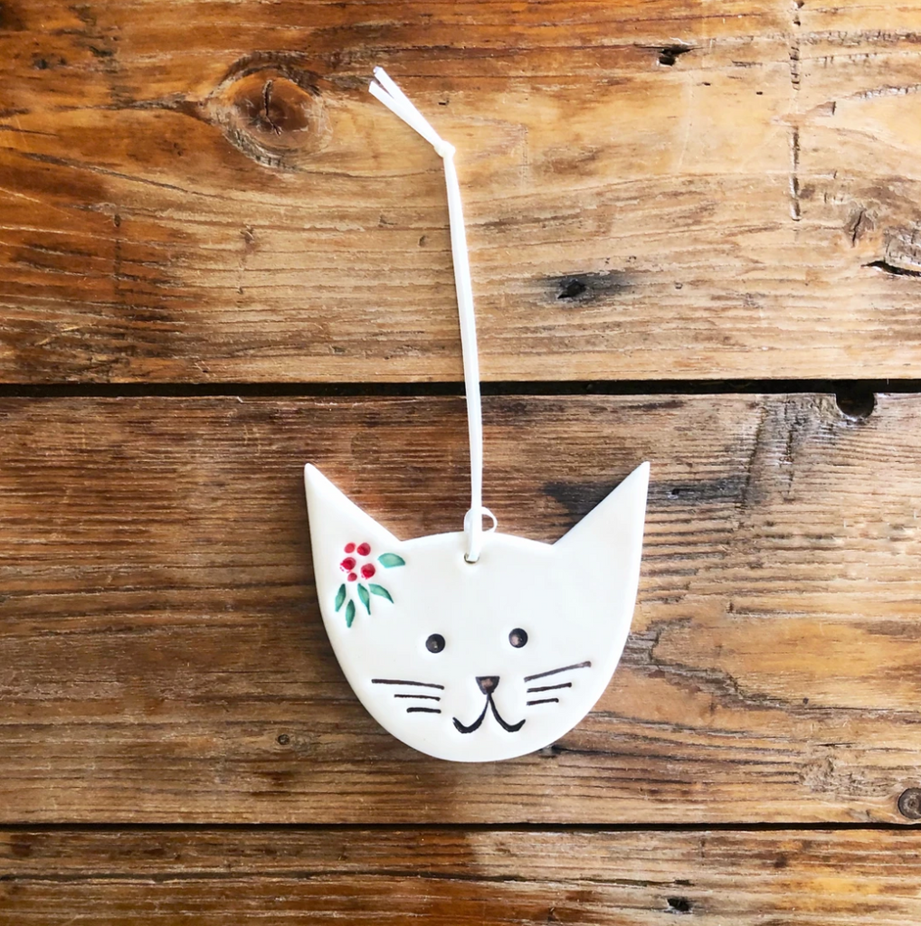 Paper Boat Press - Ceramic Christmas Ornament - Cat