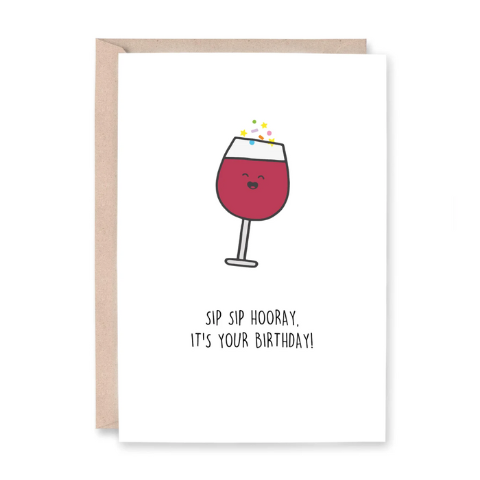 Hey Hunny - Funny Punny Birthday Card - Sip Sip Hooray