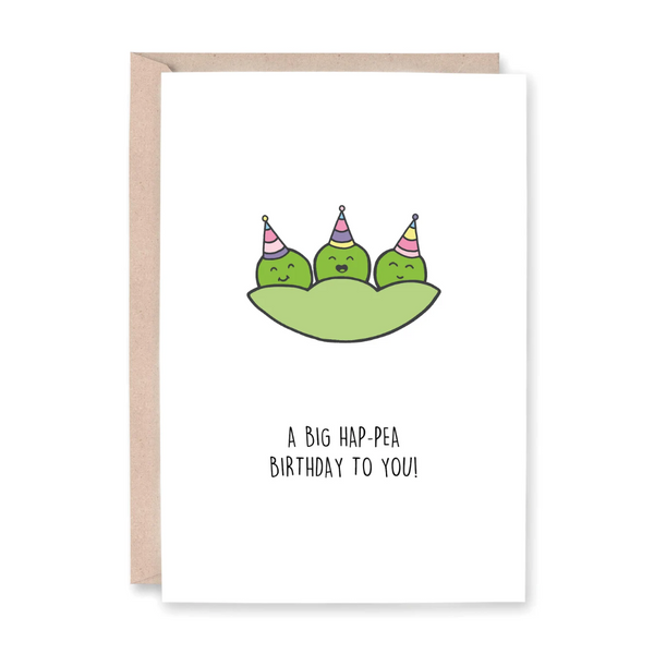 Hey Hunny - Funny Punny Birthday Card - Hap-Pea Birthday