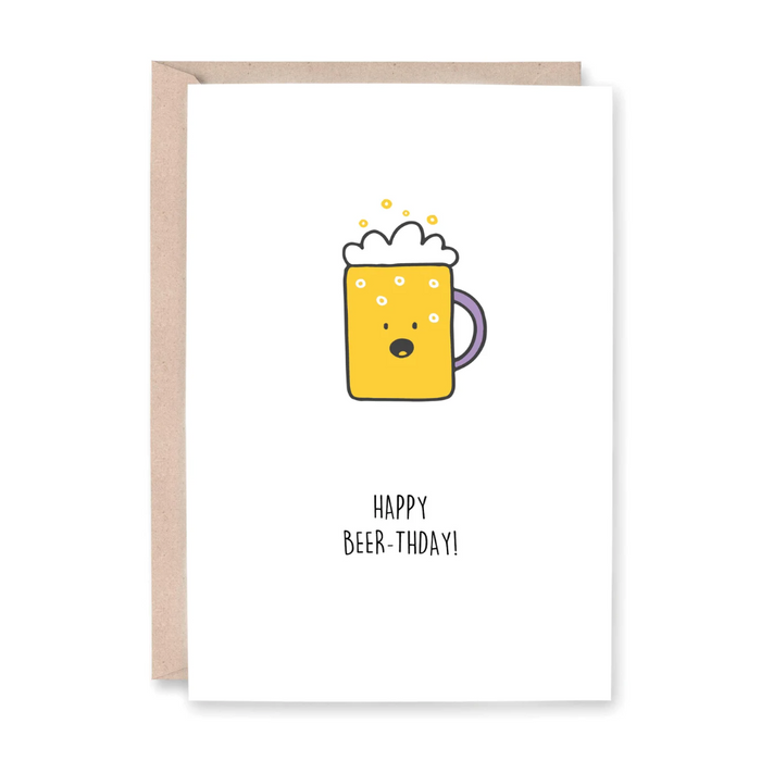 Hey Hunny - Funny Punny Birthday Card - Happy Beer-thday