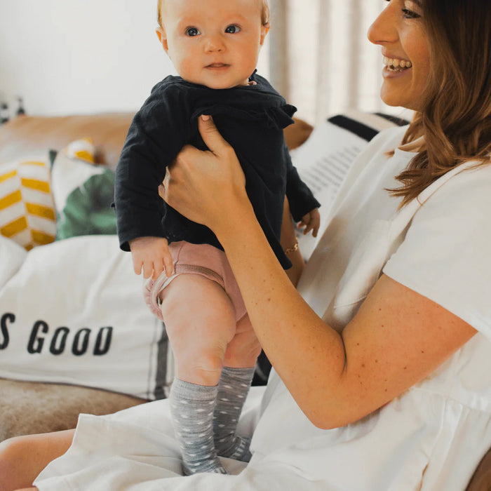 Lamington NZ - Merino Wool Baby Knee High Socks - Snowflake